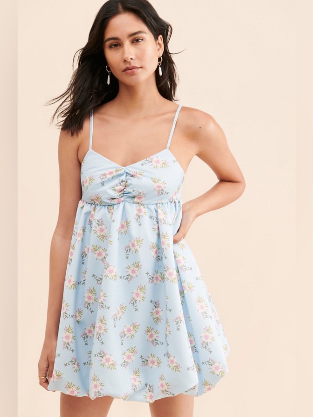 Free People In A Bubble Mini Dress - bluebell floral